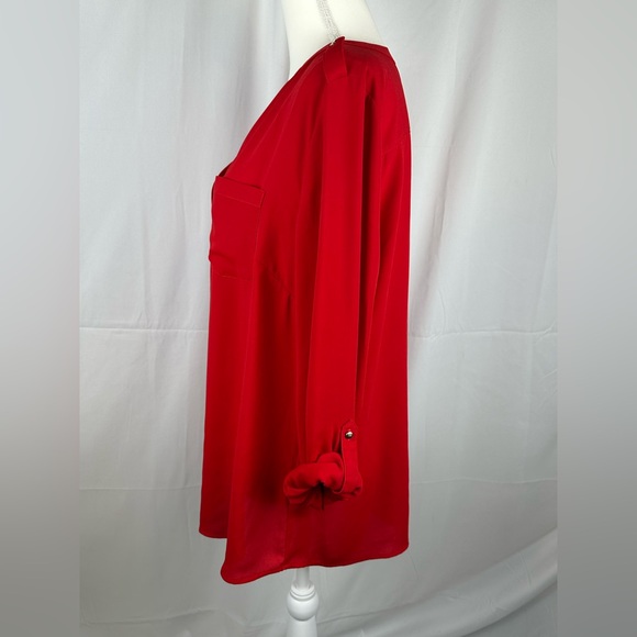 The Limited Red Blouse Size XL Neck Roll Tab Sleeves - Picture 2 of 7